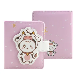 Cute animal magnetic buckle PU photo album for 2*3 inch photo/kpop photocard 36 Pockets
