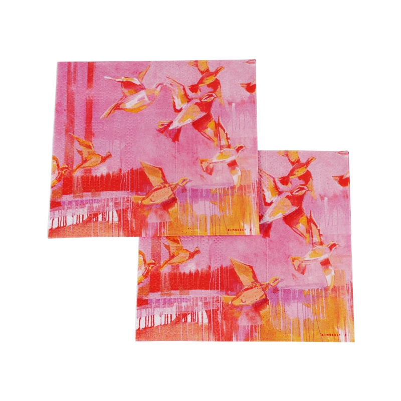 Custom Printed  Paper Napkins Table Decorations Eco-friendly Ins Style Disposable Birthday Party Serviettes Cocktail Napkin