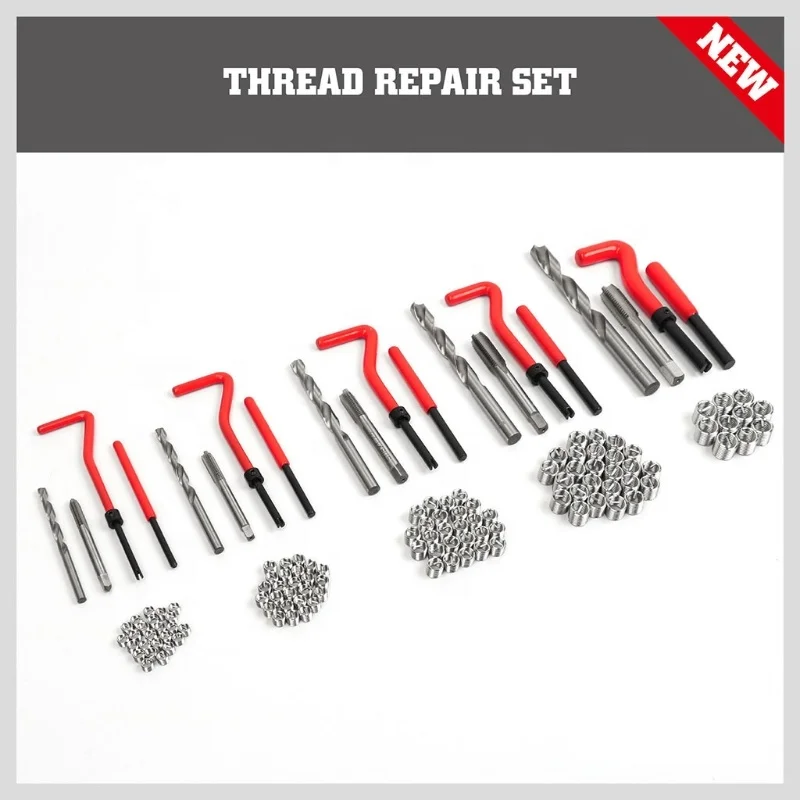 Portable Complete Multi-functional Set 131 pcs Thread Insert Kit Screw And Thread Repair Tools