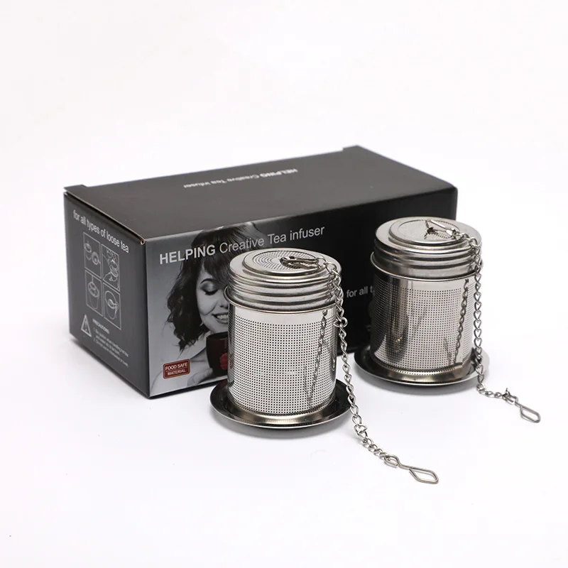 colorful box packing two sets of loose leaf stainless steel tea infuser filter strainer