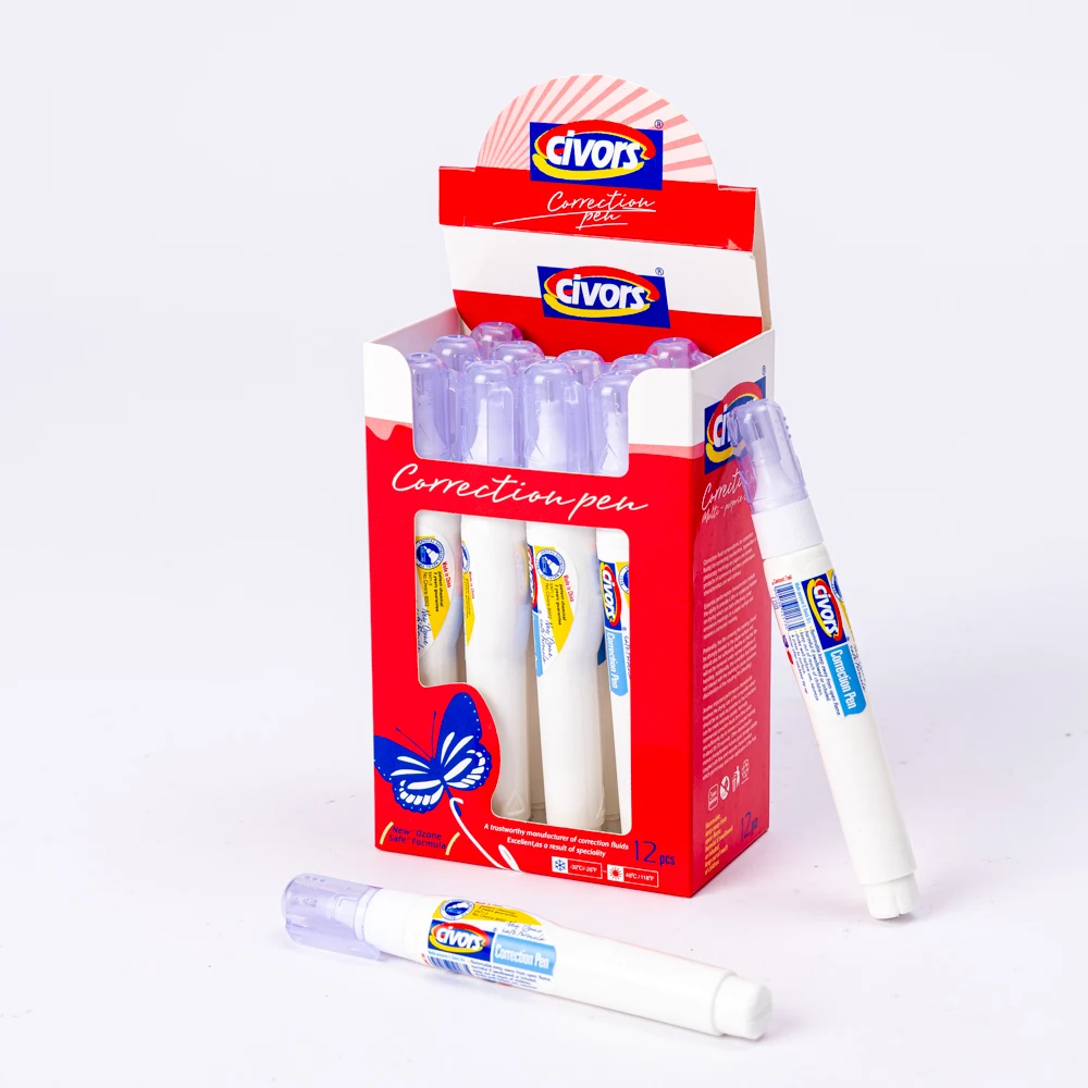 MUMU Custom New Style Student Stationery Correction Pen Liquid Quick Dry Metal Tip Correction Fluid Set 7ml