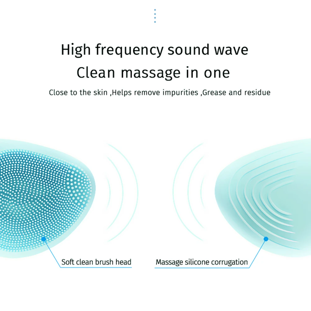 Sonic Facial Cleansing Brush(6 Adjustable Speeds) Silicone Face brush with Heated Massage Helps Open pores USB