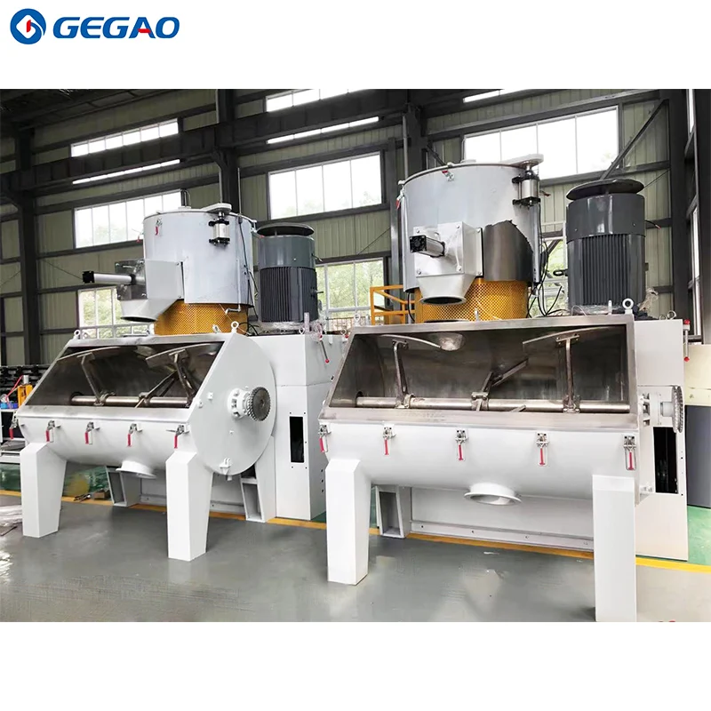 PVC and CaCO3 powder hot mixer and cooling mixer machine Plastic Mixing Machine PVC Mixer With Feeding Conveying System