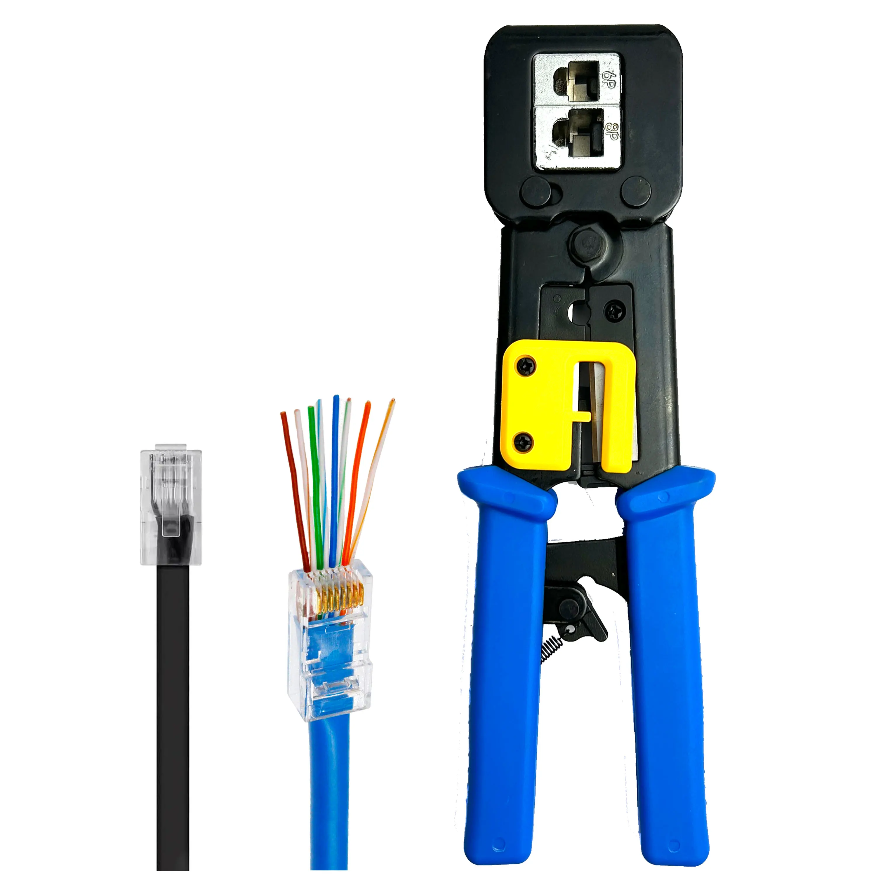 RJ11 RJ12 RJ45 Wire Stripper Network Cable Hand Tool pass through Crimper ez Crimping pliers Tool