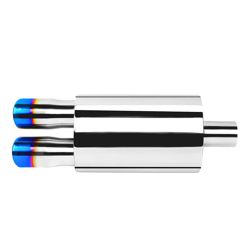 Car Auto High Quality Exhaust pipe Muffler Stainless Steel Straight pipe with dual burnt blue tips car accessories Inlet60mm