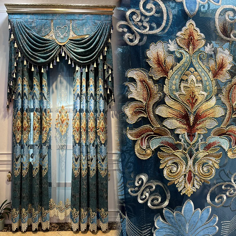 custom home decor bedroom fabric house Drapes window luxury European Embroidered Curtains for the house
