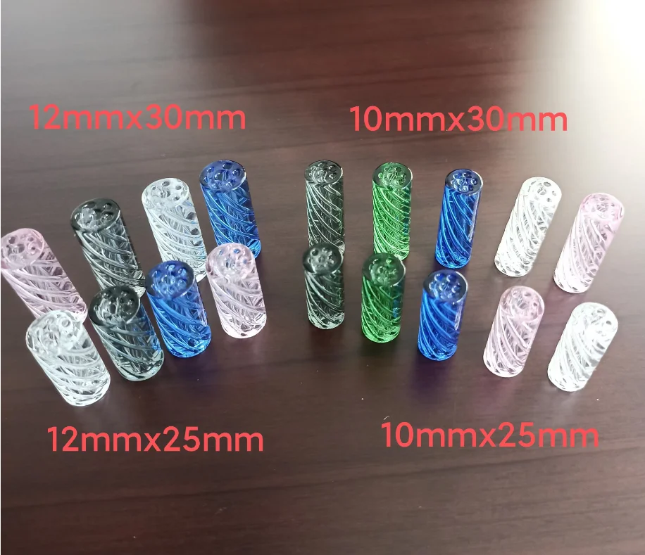 Flat Mouth Smooth 12*30 mm Glass Tube Glass Tips 7 holes and 9 holes