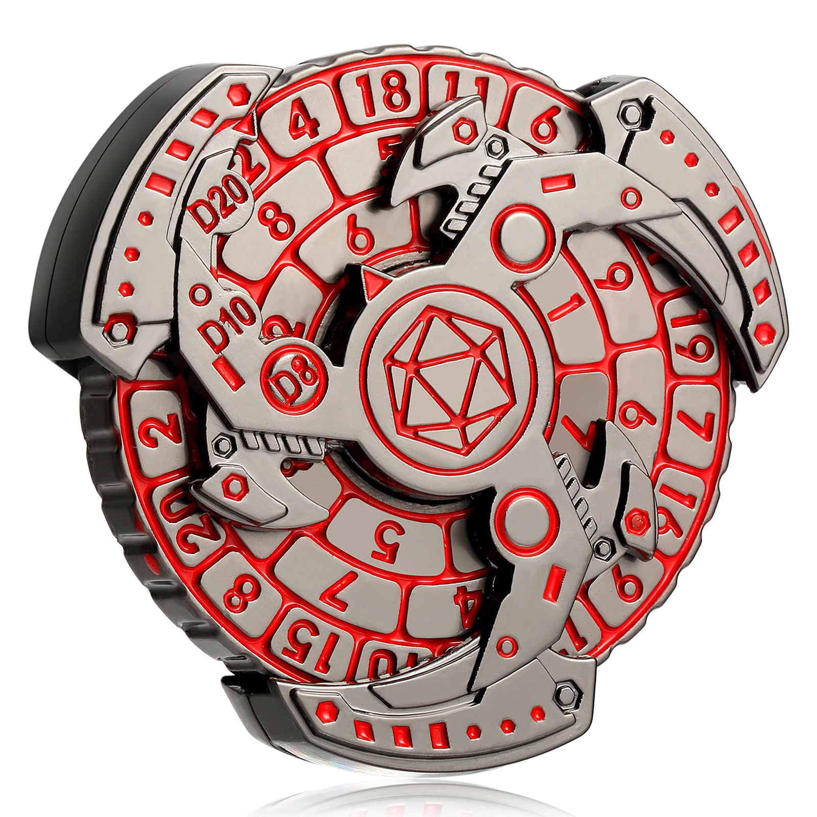 7-in-1 Metal Compass Dice Set with Gift Box Roulette Spinner DND Dice Rotating RPG Dice  for Dungeons & Dragons Tabletop Game
