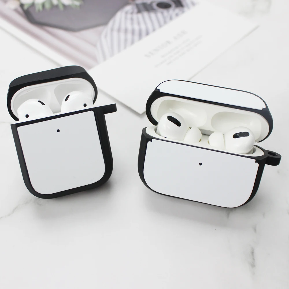 2D Soft Rubber Sublimation Earphone Box Custom Blank Headphone Cover for iPhone Airpods Pro Case Heat Press Printing