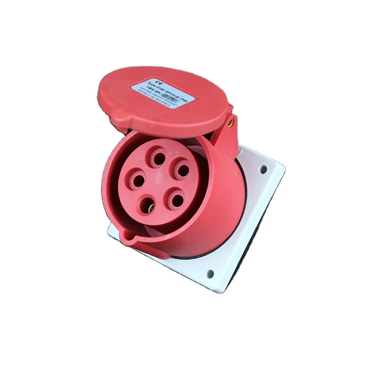 JESIRO 5 pin 400V 16 amp, промышленная розетка, крепление на панели, винтовое соединение, прямое гнездо