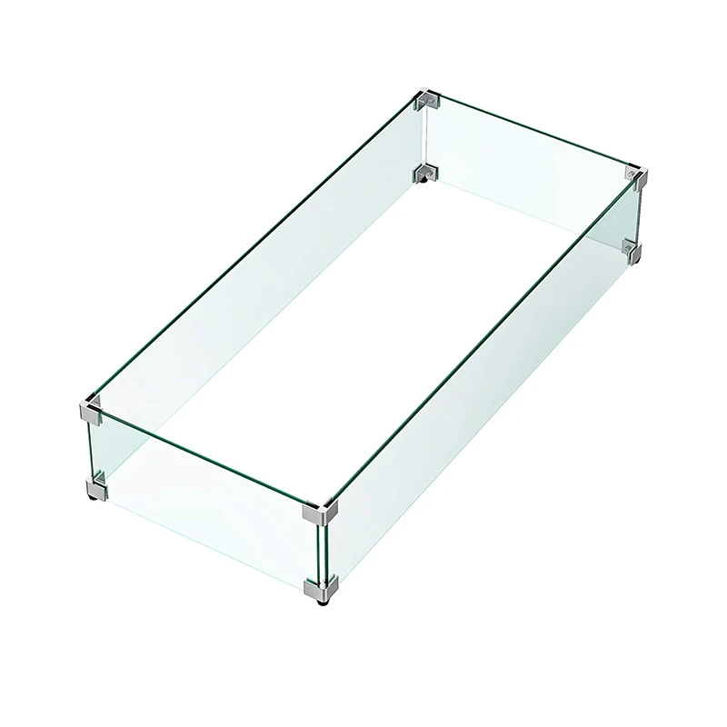 Heat-Resistant Glass Fire Stand Glass Guard Fireproof Glass For Fireplace Fire Pit Wind Guard