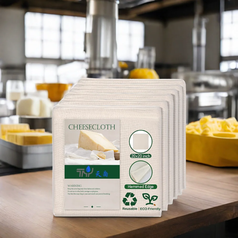 New arrivals grade 100 woven unbleached 100% cheesecloth pure cotton reusable cheese cloth bag
