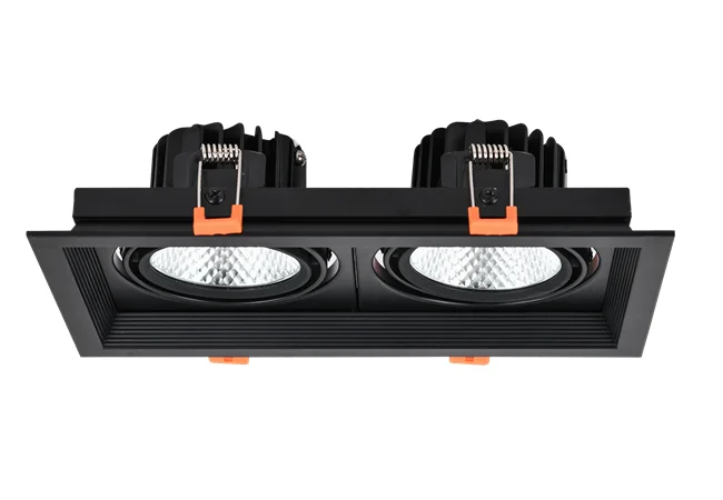 
AR90 LED Grille Lights Double Heads 20W LED Recessed Mounted Grille Spot Light COB LED Beans Gall Lights 