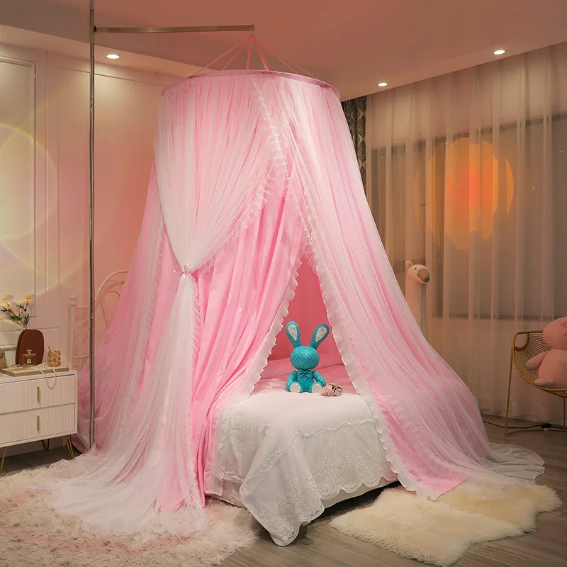 Hot Sales direct sales thickened double mesh gauze European Princess wind dome mosquito bed net