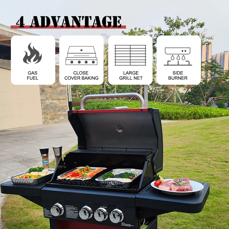 Barbecue Built in Gas Chicken Rotisserie Machine Garden Commercial Bbq Grill