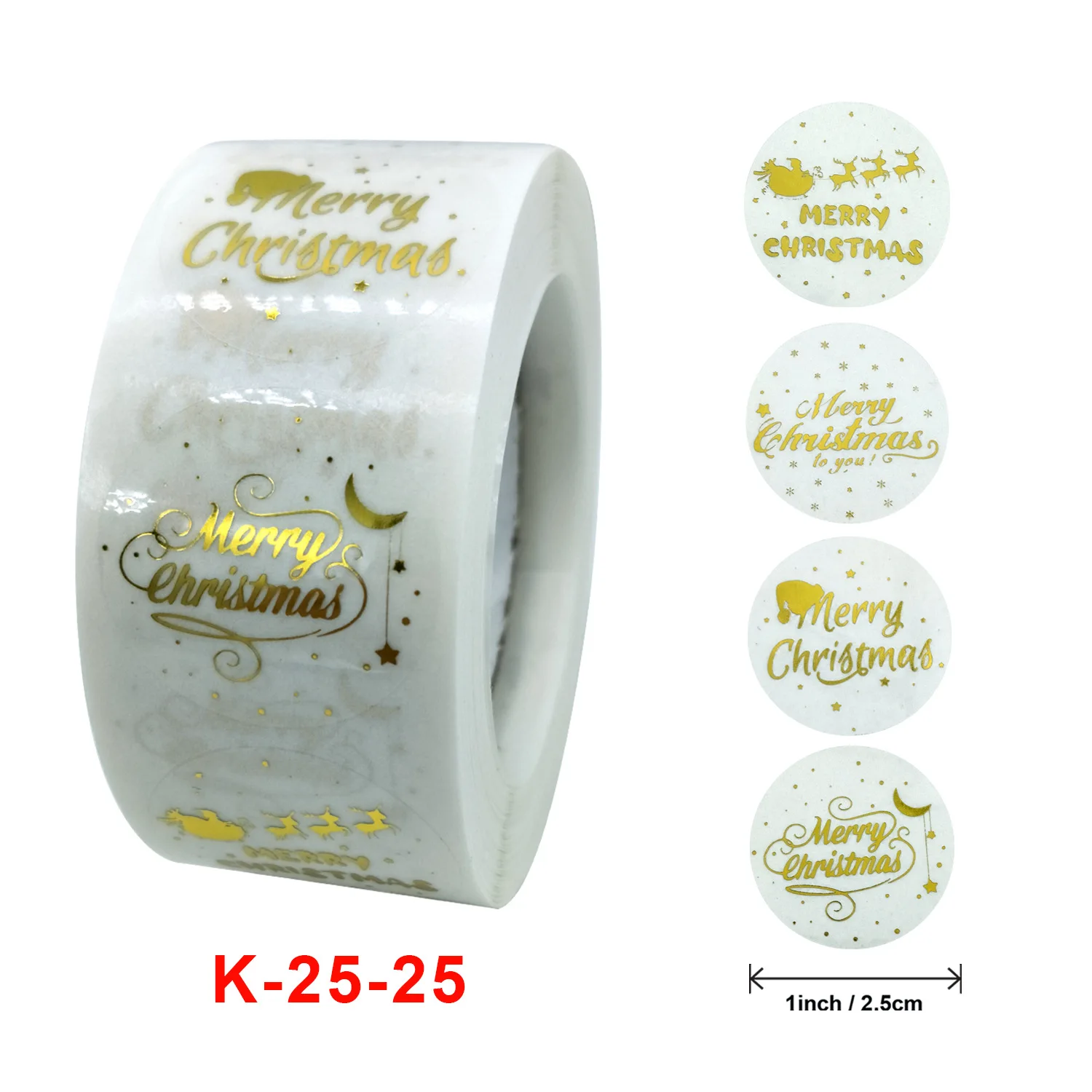 Customized roll transparent hot stamping stickers Christmas stickers holiday gift stickers