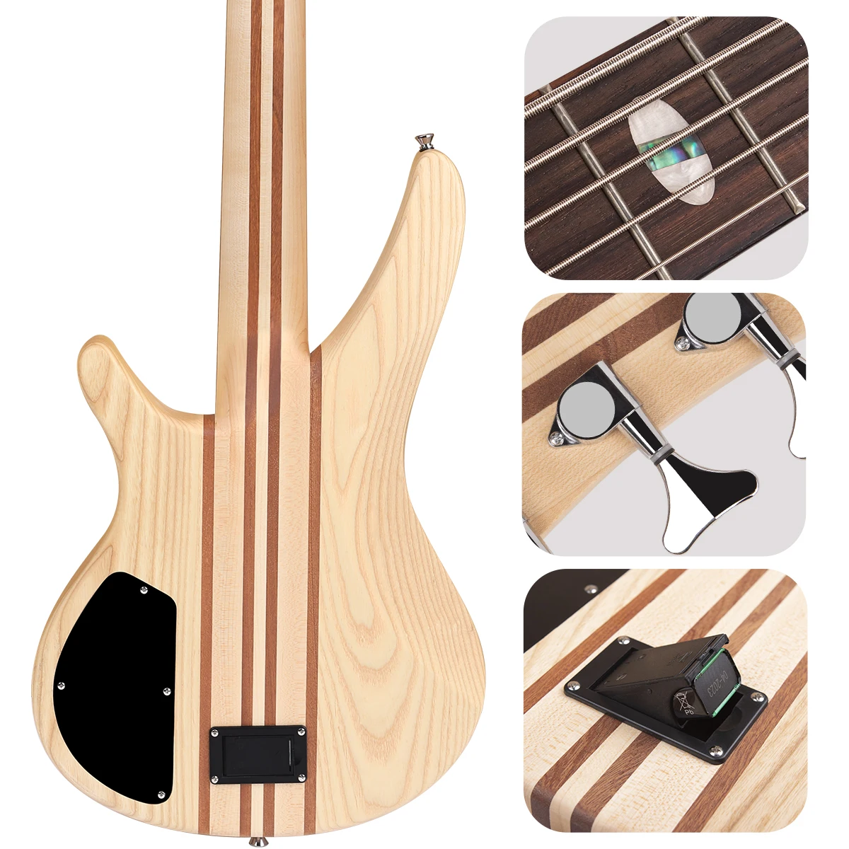 Wholesale Musical Instrument Elm Body Rosewoof Fingerboard 5 Strings 24 Frets Guitare Basse 5 Cordes Pro Electric Bass Guitar