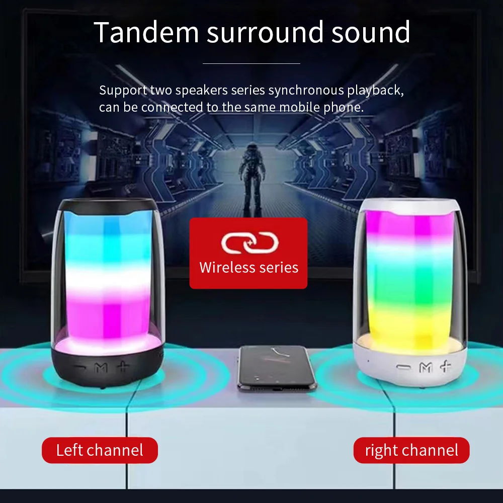 Most Popular Cheap Price RGB Lighting Speaker Wireless Aux Usb TF FM Radio Super Bass Loud Portable Mini Speaker