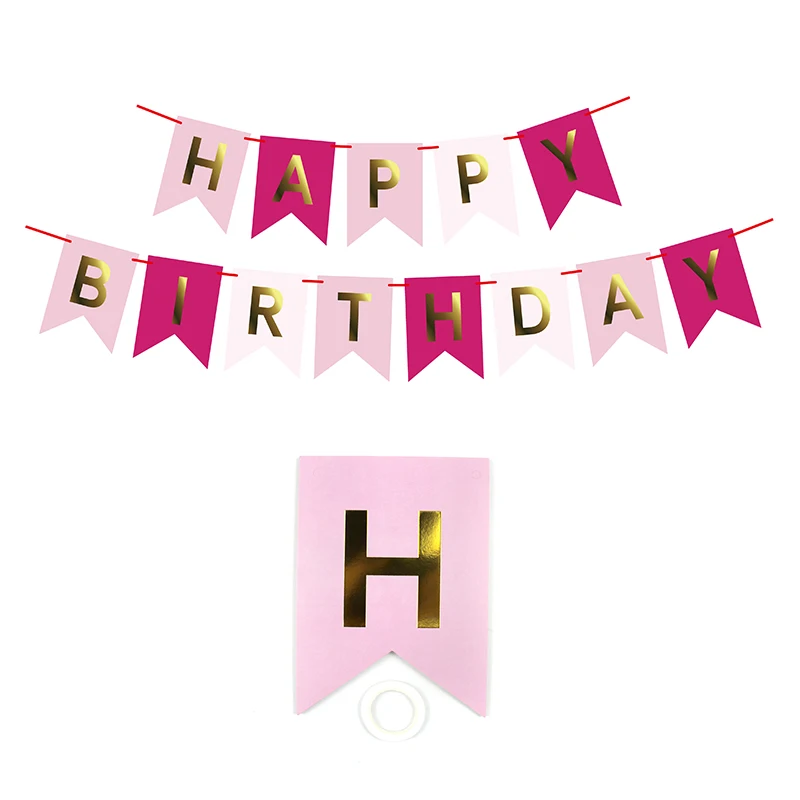 Happy Birthday Hanging Paper Banner Flag Theme Fiesta Party Decorations For Events Party Supplies