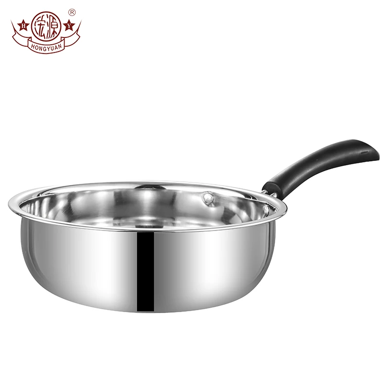 Kitchen cookware thickened mini single handle stainless steel frying pan