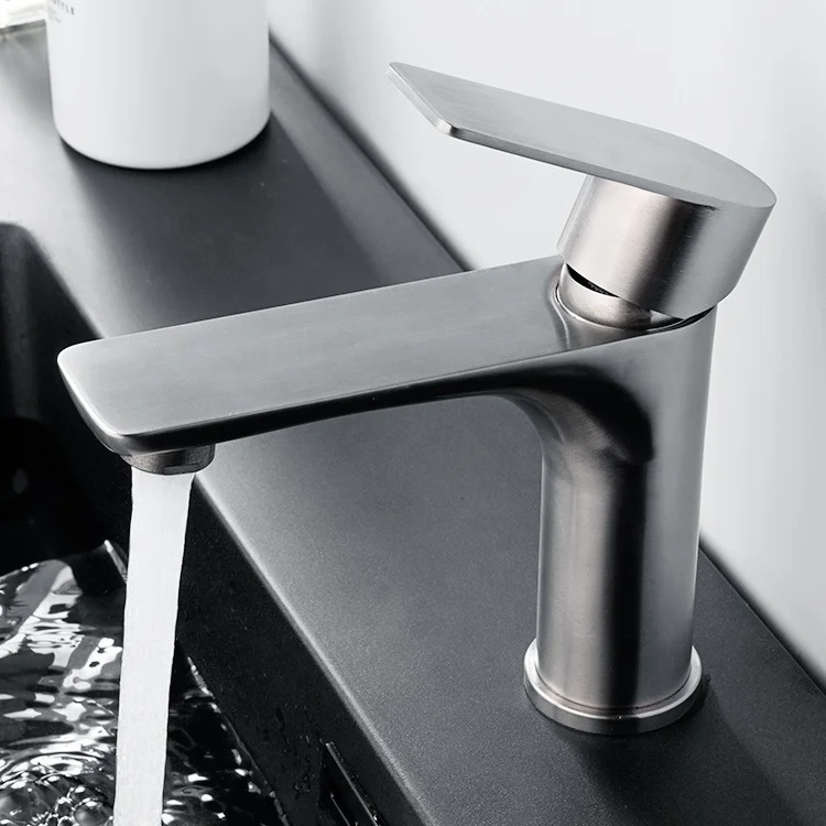 304 stainless steel brushed basin mixer tap bathroom sink faucet single handle Bathroom accessories basin faucet