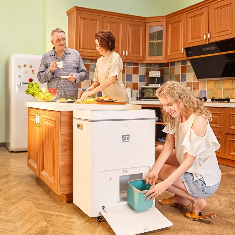 Automatic Electric Kitchen Food Waste Compactor Grinding Chamber 60 Home Kitchen Household Commutator Motor 200 Stainless Steel