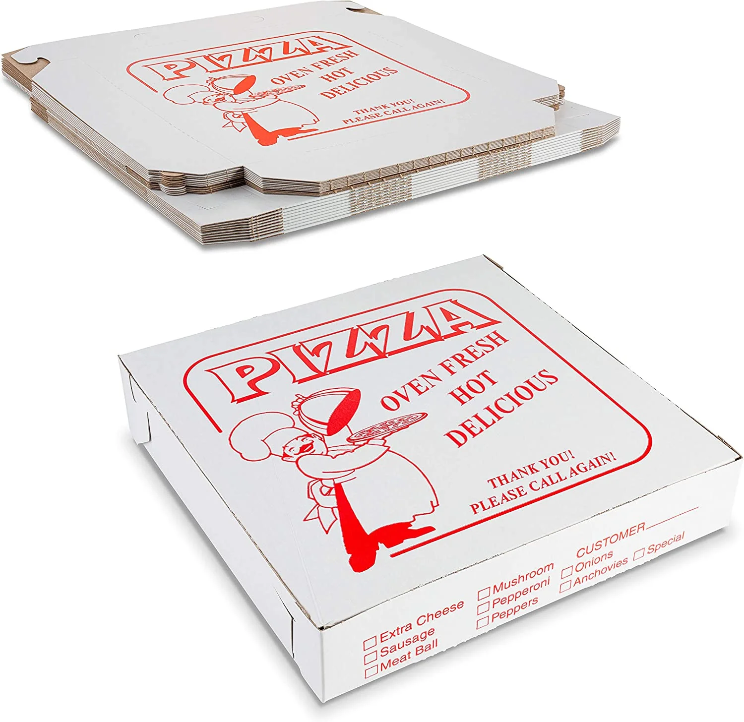 Wholesale Custom Logo Printing Design Color 28x28 Corrugated Food Packing Delivery Box Paper Pizza Box
