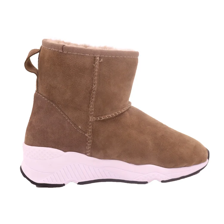 CF-073 Free Samples 2023 Slip-on Hot sell Anti-Slippy Rubber Sole Wholesale Winter Genuine Leather Ladies boots for women
