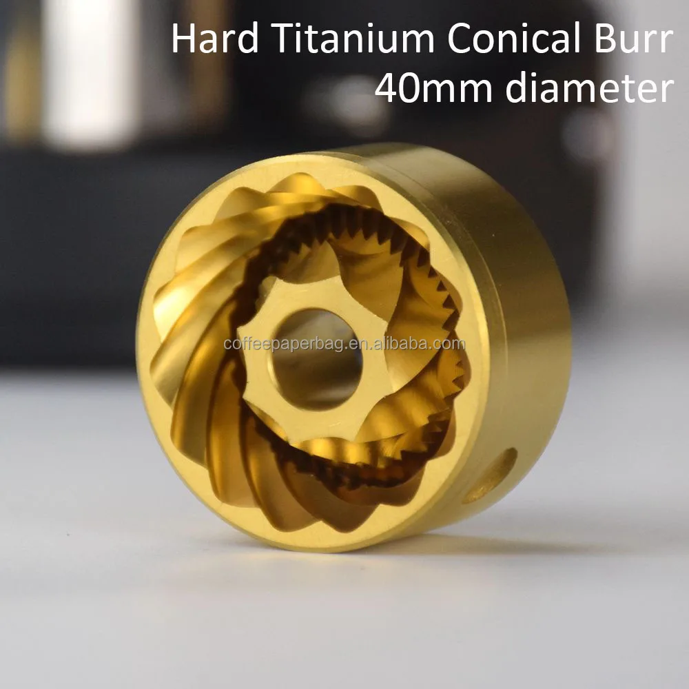 40MM Titanium Burr g 64 Electric Coffee Grinder Machine Fully Automatic 19 Gears Thickness Adjustment Coffee Beans Grinder