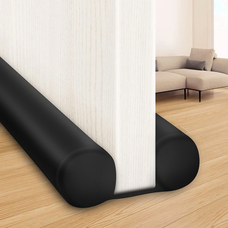 Hot Sell Door Draft Guard for Bottom High Quality Under Door Draft Noise Blocker Black