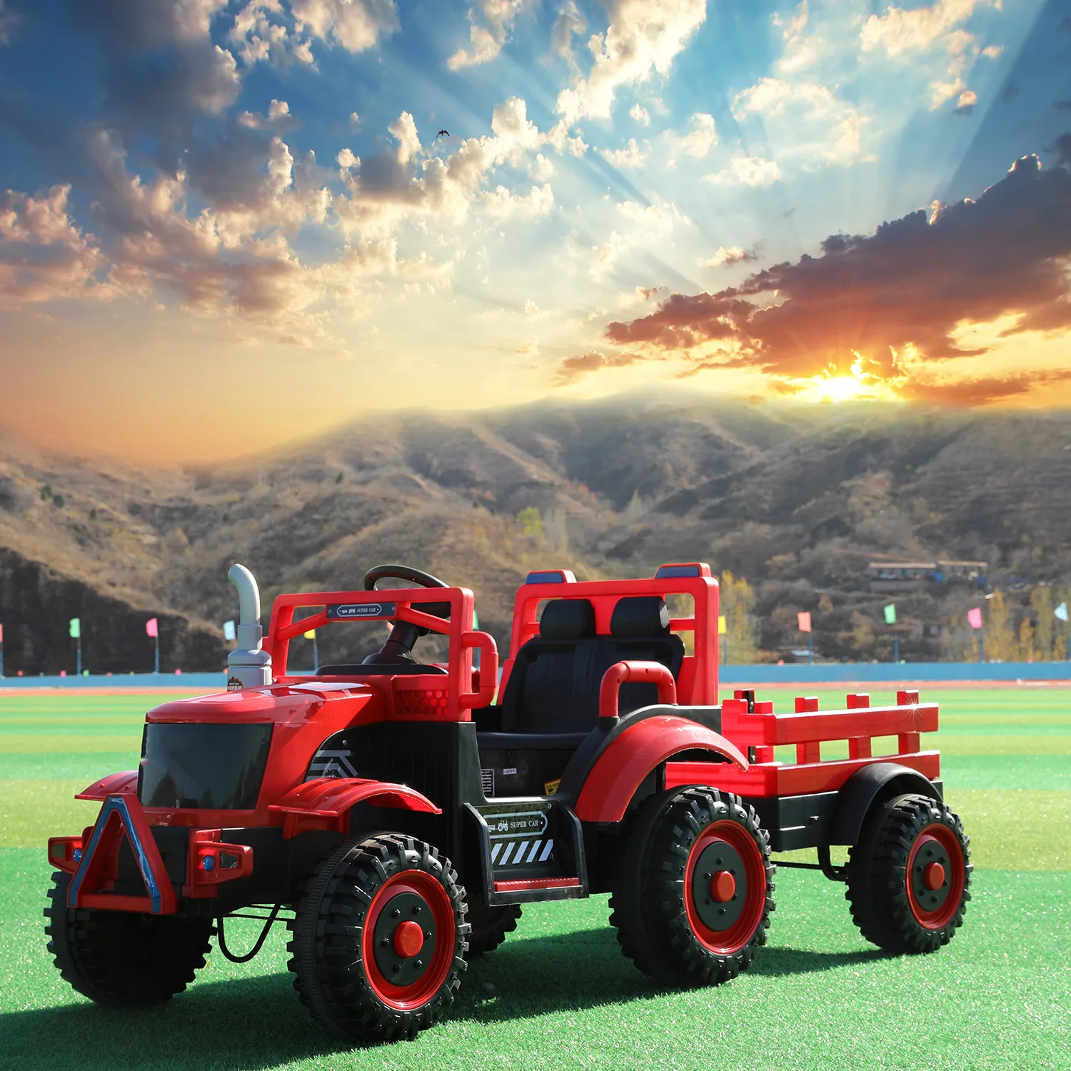 China factory wholesale good quality kids pedal tractors ride on car electric tractor for kids ride with bucket for children