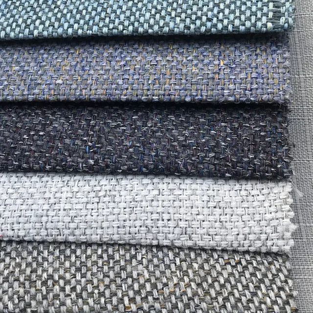 New coarse linen yarn-dyed sofa fabric imitation cotton linen interwoven plain weave small fresh pillow cloth cushion cloth