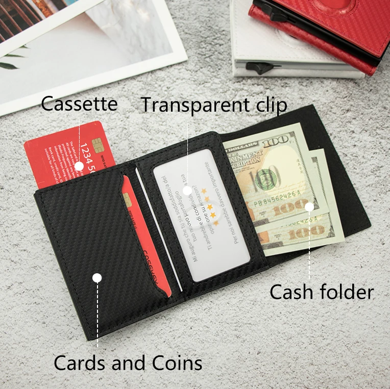 Tarjetero Card holder Wallet Billetera Inteligente Anti-theft Auto RFID Smart Card Holder for Men Carteras