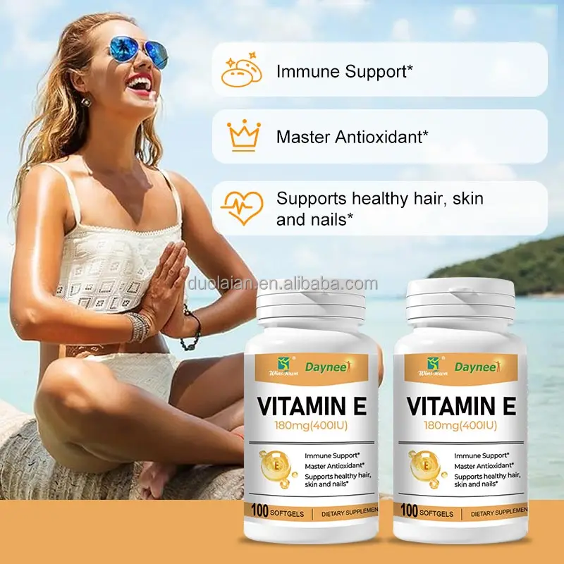 Private label Vitamin E Soft capsules L-Glutathione Skin Lighting Glow soft gel supplement Biotin Vegan whitening Soft capsules