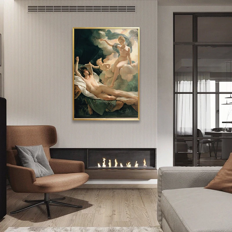 Custom Home Decoration Sexy Couple Handmade Oil Wall Art Canvas Sexy Famous Nude Paintings