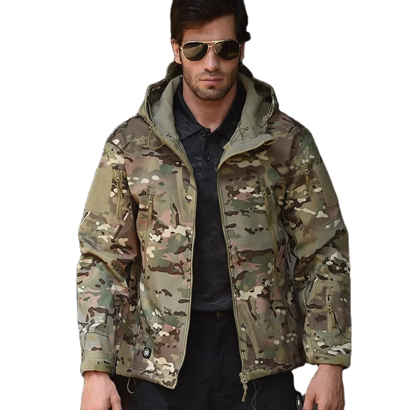 In Stock Windproof Tactical Coat Soft Shell Combat Jacket Hiking Camping Waterproof Jacket