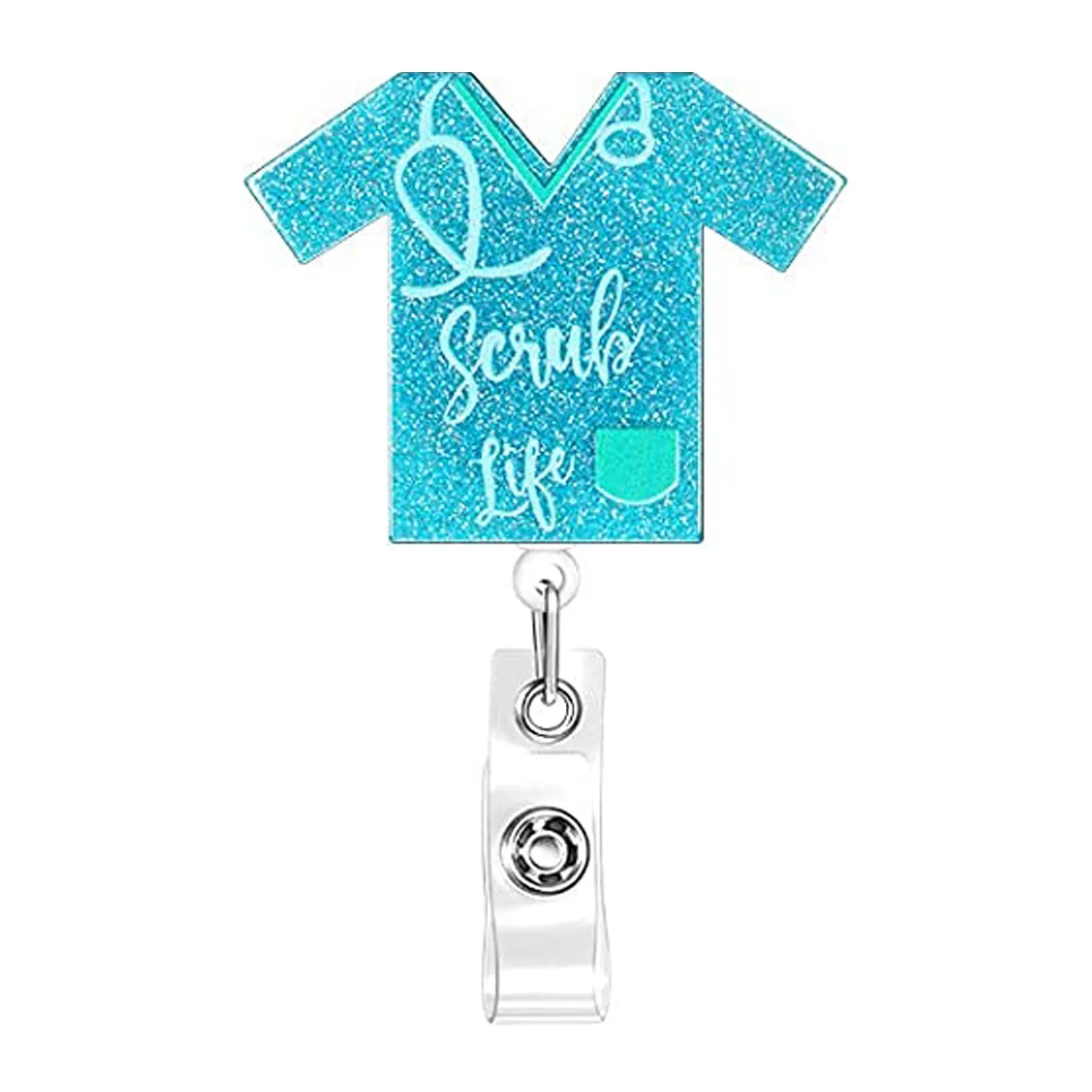 Badge Reel Pride Reels for Teachers Fluid Filled Lanyard Glitter rainbow Custom Without Holder Pull