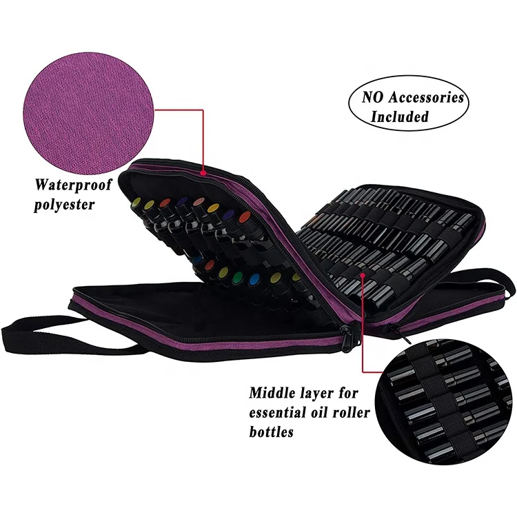 Multifunctional Cosmetic Case Essential Oil Carrying Case Bottles Organizer for Travel Aromatherapy Storage Bag Customized