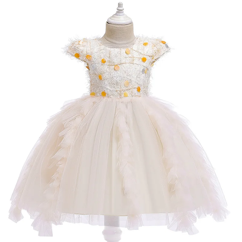 Girls Summer Frock Designs Flower Kids Puffy Cake Layered Beautiful Little Girl Birthday Party Dress