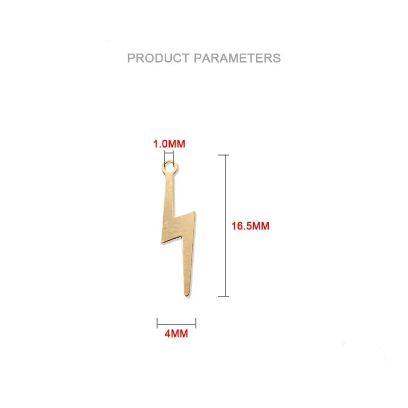 Simple Designed Filigree 14K Gold Filled Lightning Charm Connector 16.5*4mm GF Flash Pendant For DIY Bracelet Necklace Making