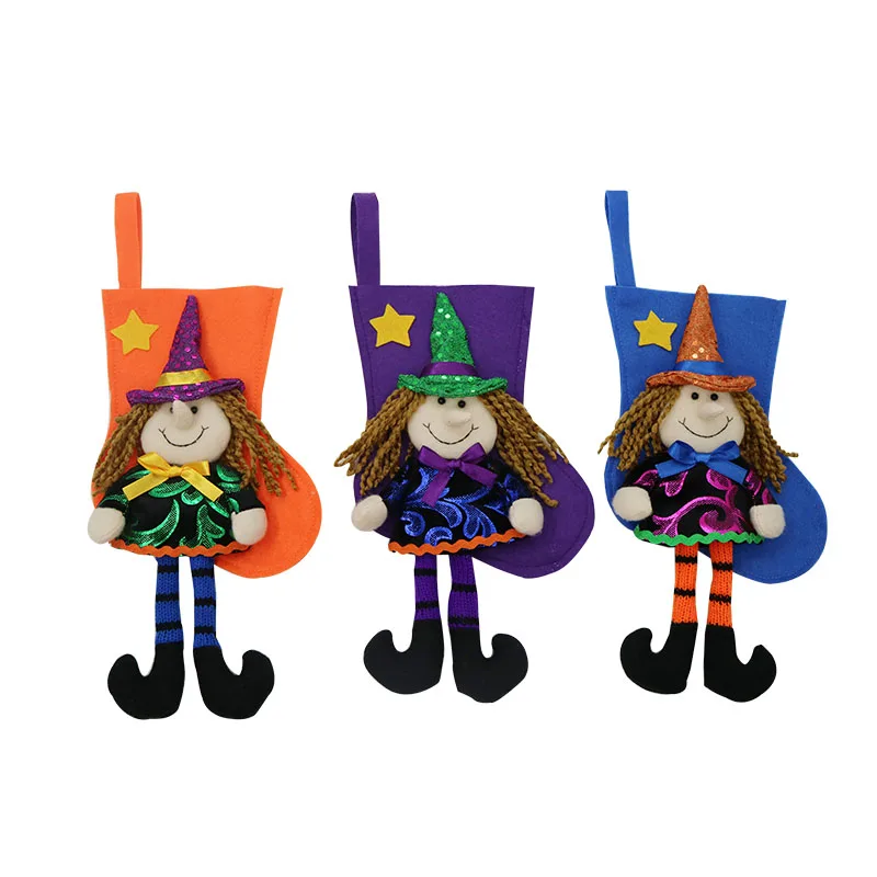 Good Witch Befana Sock Handmade Holiday Decor Supply Halloween Decorations Sock Gift Packing