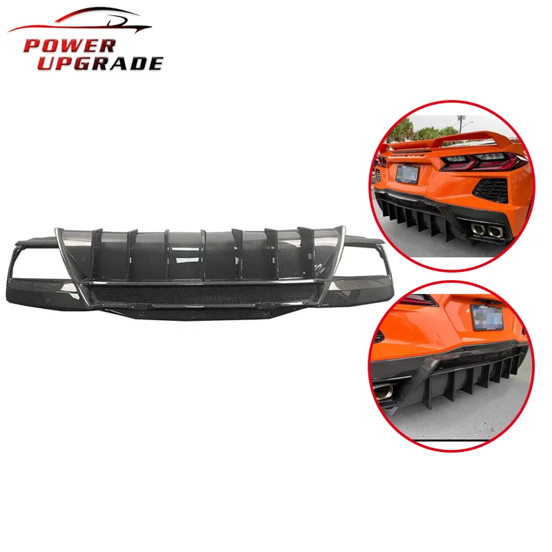 For Chevrolet Corvette C8 Rear Bumper Body kit Wholesale  Carbon Fiber C8 Rear Diffuser