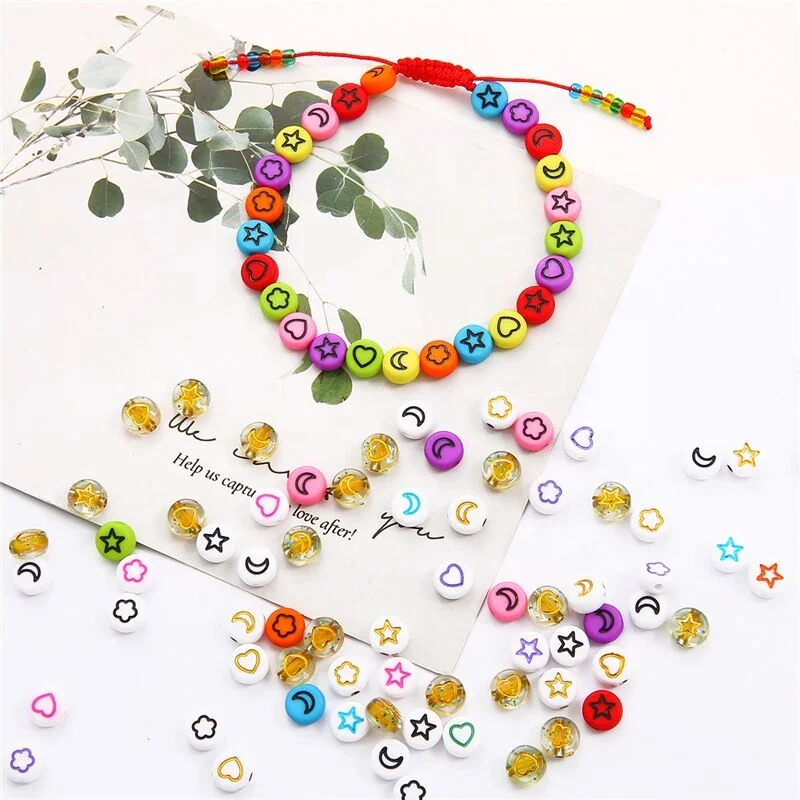 Wholesale 2022 Hot Selling 100pcs/bag 4*7mm Acrylic DIY Alphabet  Letter Beads for Jewelry Making