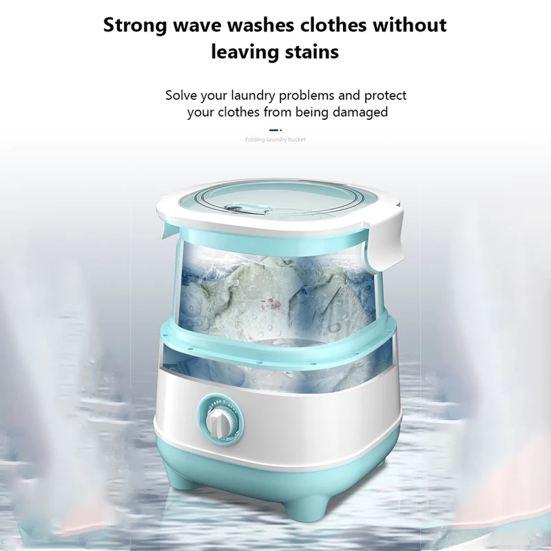 2022 Foldable Mini Fully-automatic Washing Machine Portable Folding with Spin