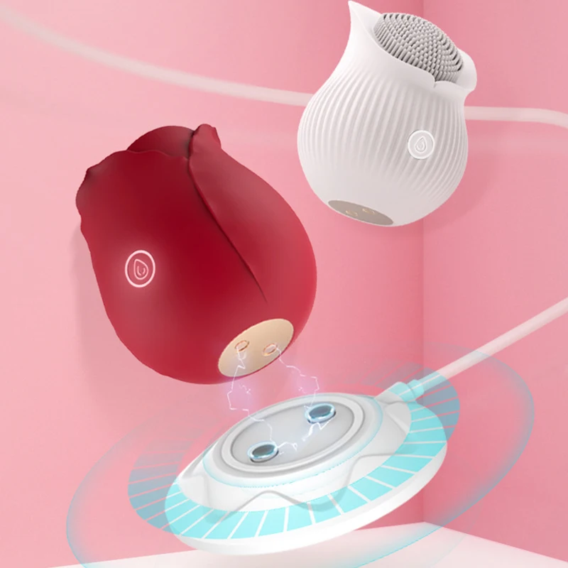 
Flower Vibrating Tail Pink Suction Adult Sex Rechargeable Vibration Sexy Adorime Rose Clitoral Vibrator 