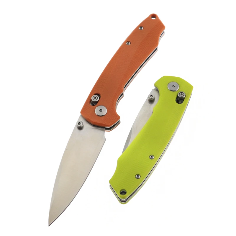 High Quality D2 blade folding camping knives survival tactical pocket G10 knife with clip