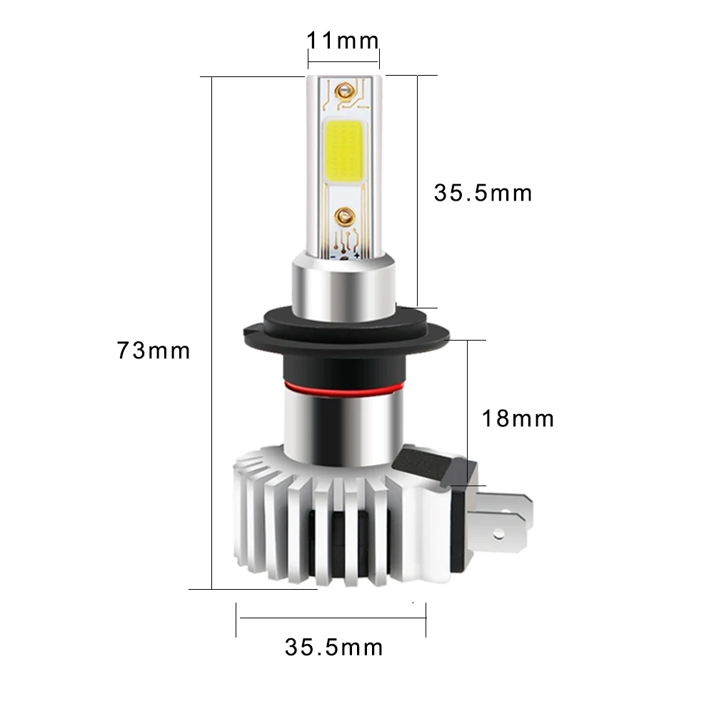 Fan Design Automotive Lighting LED Car Headlight Lamp D9 H7 h4 h1 Single Beam COB LED for Auto Car