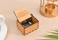 hand crank retro classic music box DIY custom wood and light music box mechanism toy