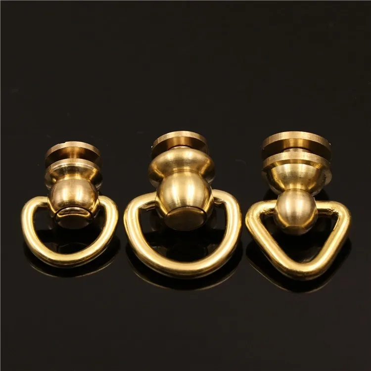 Solid Brass Rivet Buckles Decorative Round Head Button Studs for Leather Bag Snap Head Hook Connector Buckle