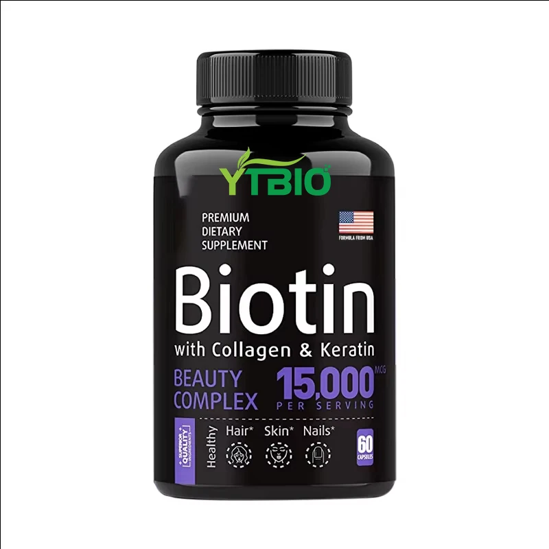 YTBIO OEM биотин коллагеновые капсулы 120000 mcg Таблетки Витамин для роста волос и ногтей